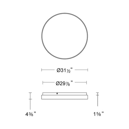 Rinsglsey LED Flush Mount Ceiling Light - line drawing.