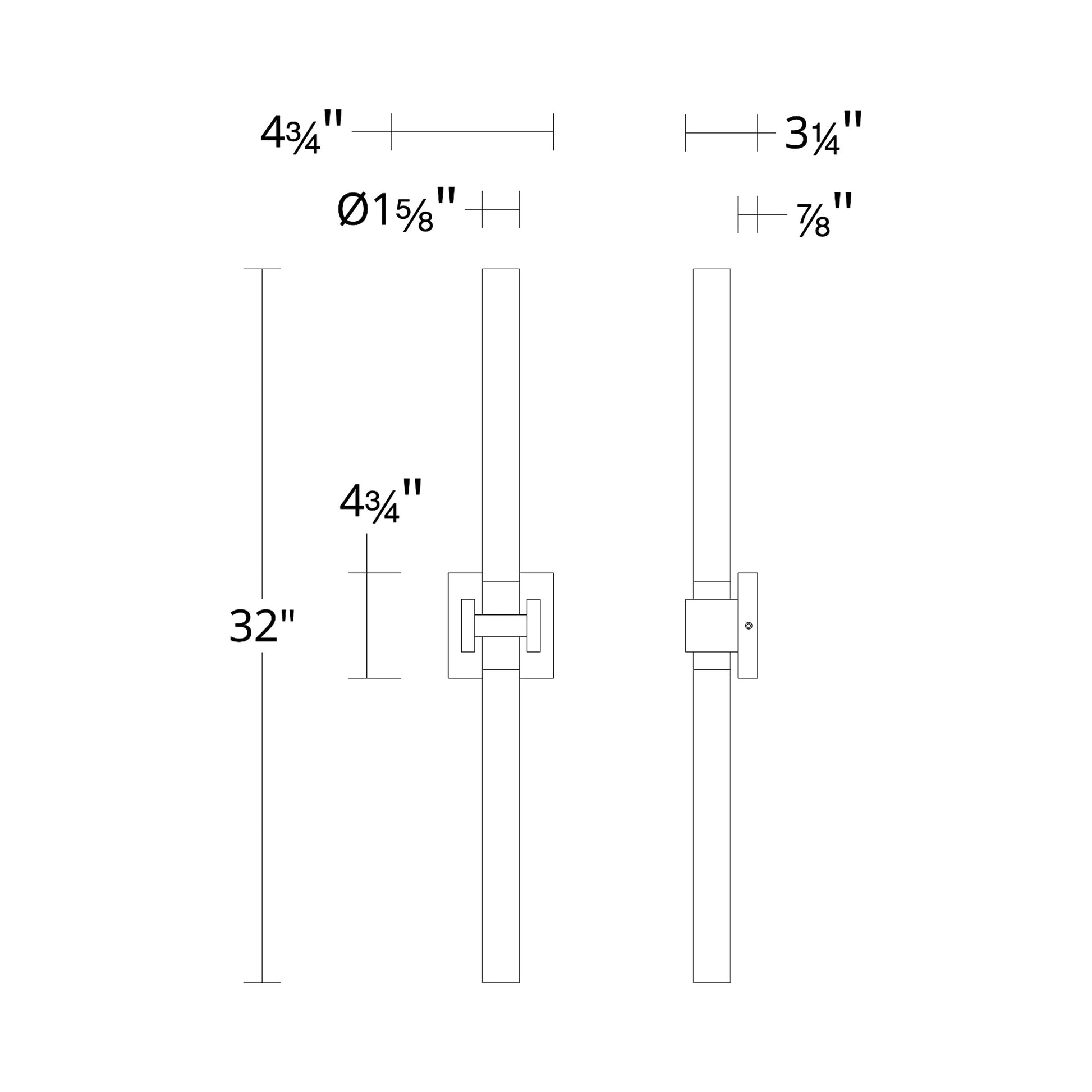 Ripple LED Bath Wall Light - line drawing.