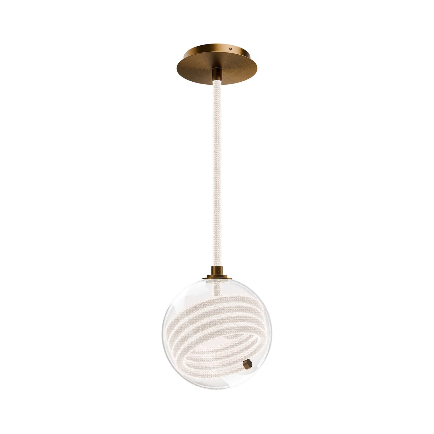 Roper LED Pendant Light in Aged Brass.