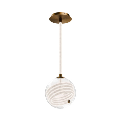Roper LED Pendant Light in Aged Brass.