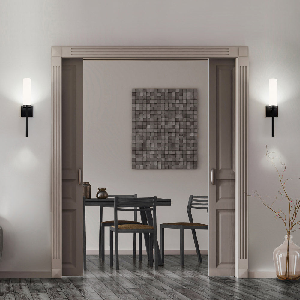 Saltaire LED Wall Light in living room.