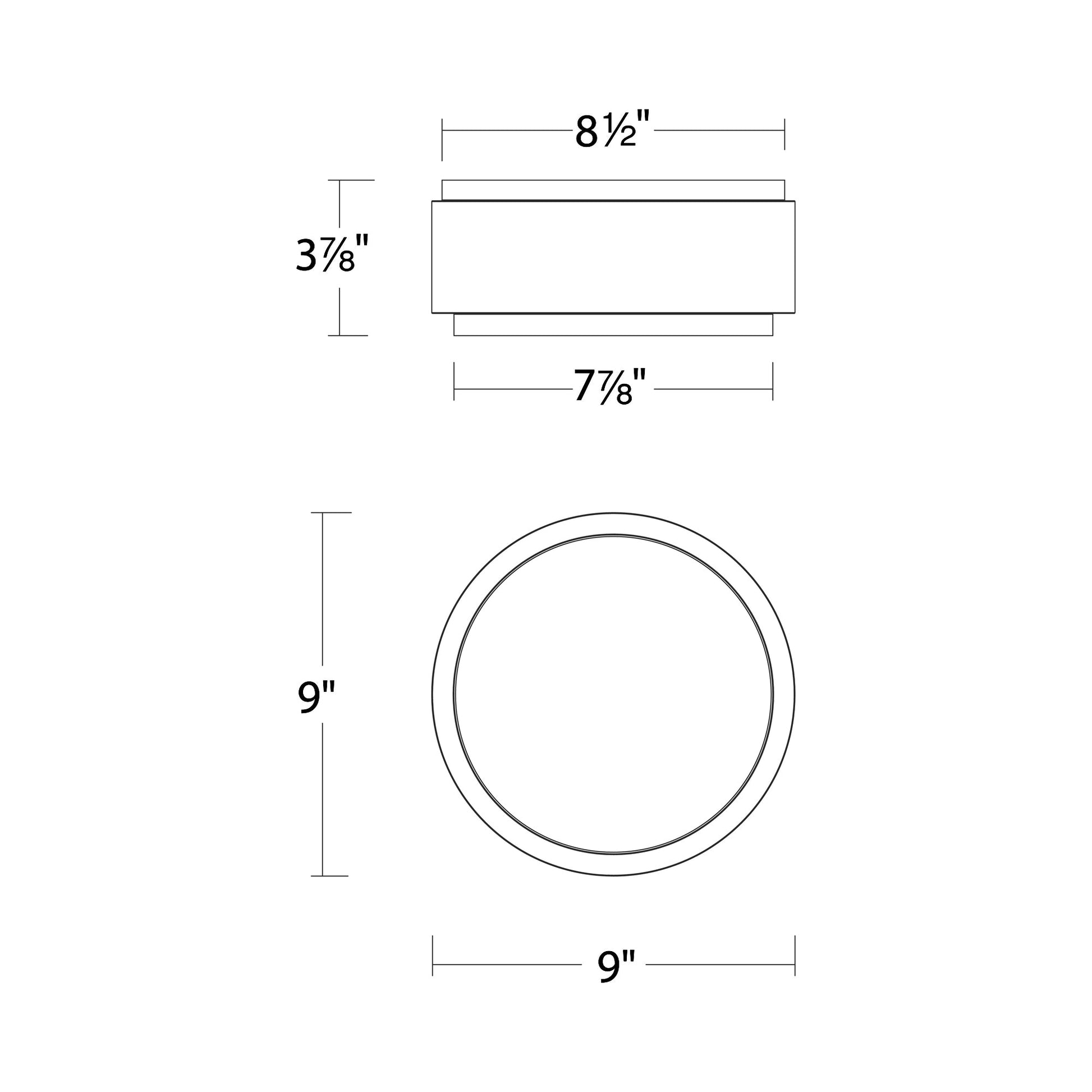 Salvo LED Flush Mount Ceiling Light - line drawing.