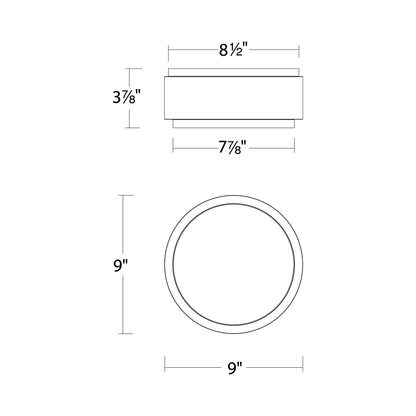 Salvo LED Flush Mount Ceiling Light - line drawing.