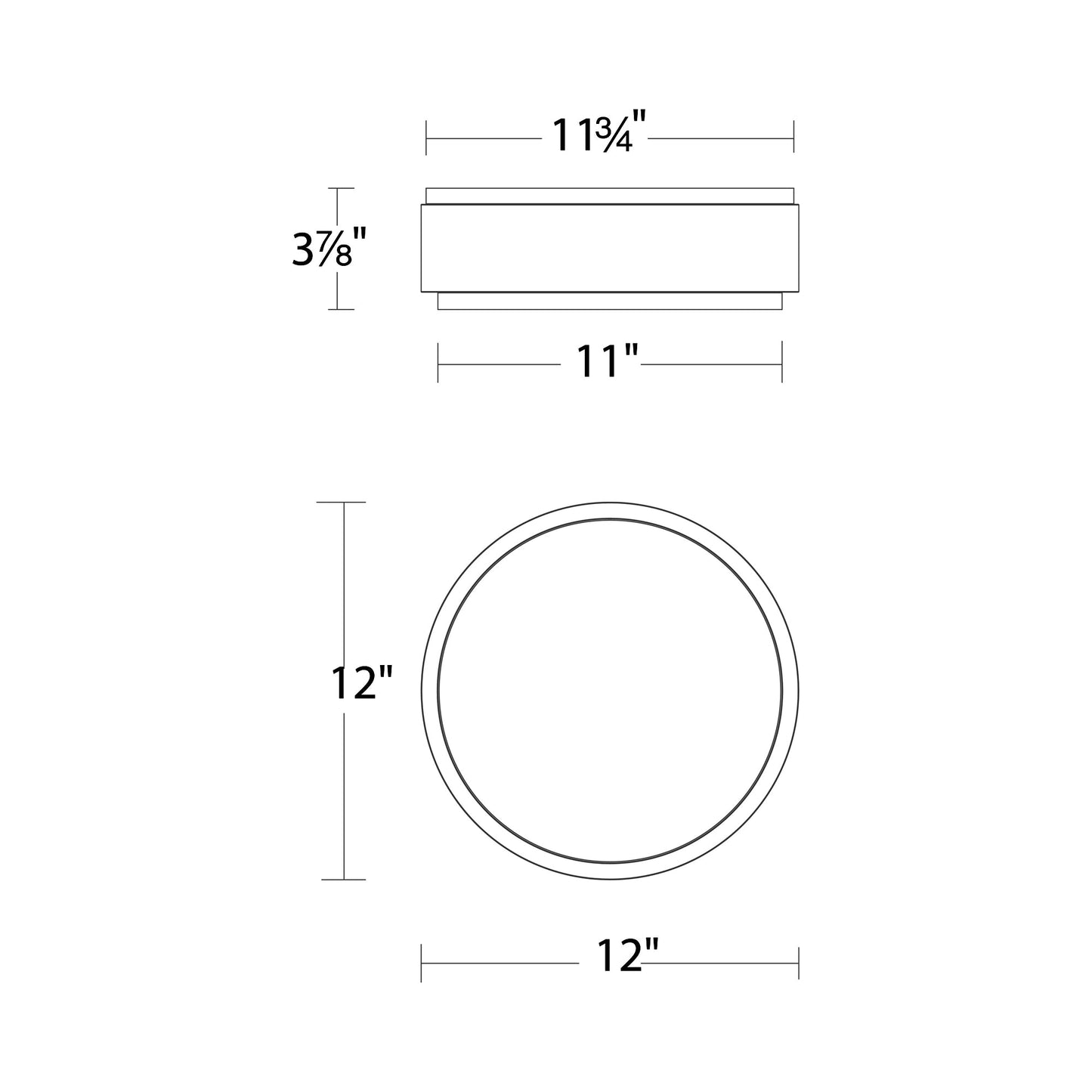 Salvo LED Flush Mount Ceiling Light - line drawing.