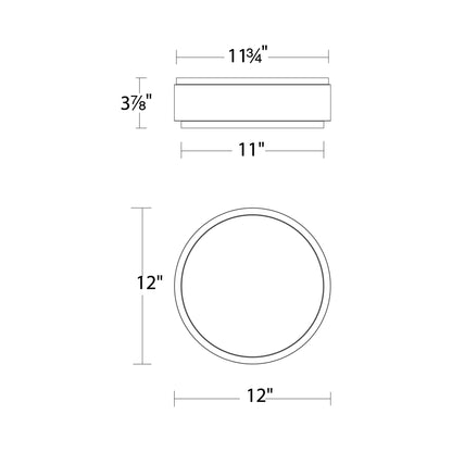 Salvo LED Flush Mount Ceiling Light - line drawing.