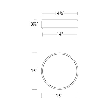 Salvo LED Flush Mount Ceiling Light - line drawing.