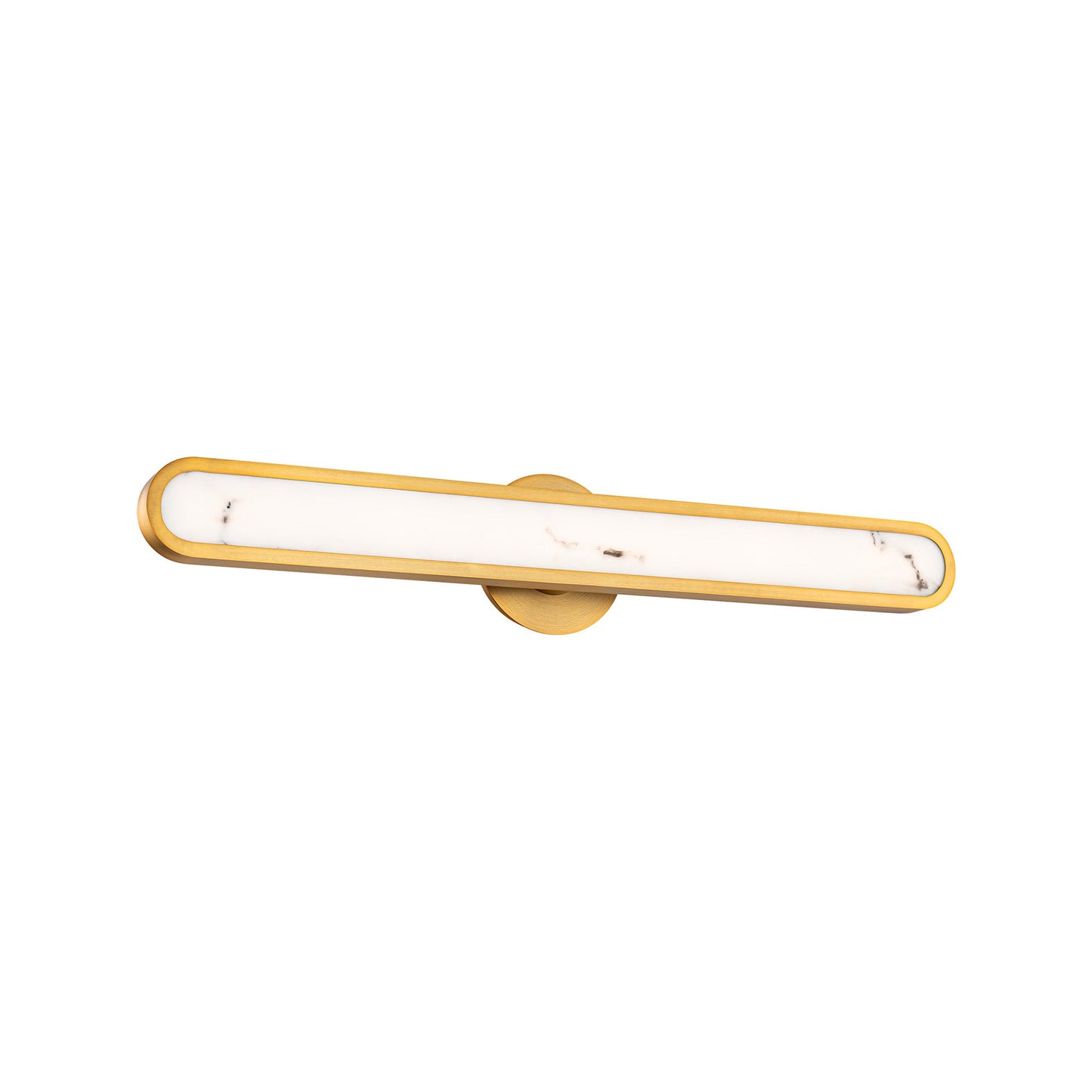 Serena LED Bath Vanity Light in Aged Brass (32.5-Inch).