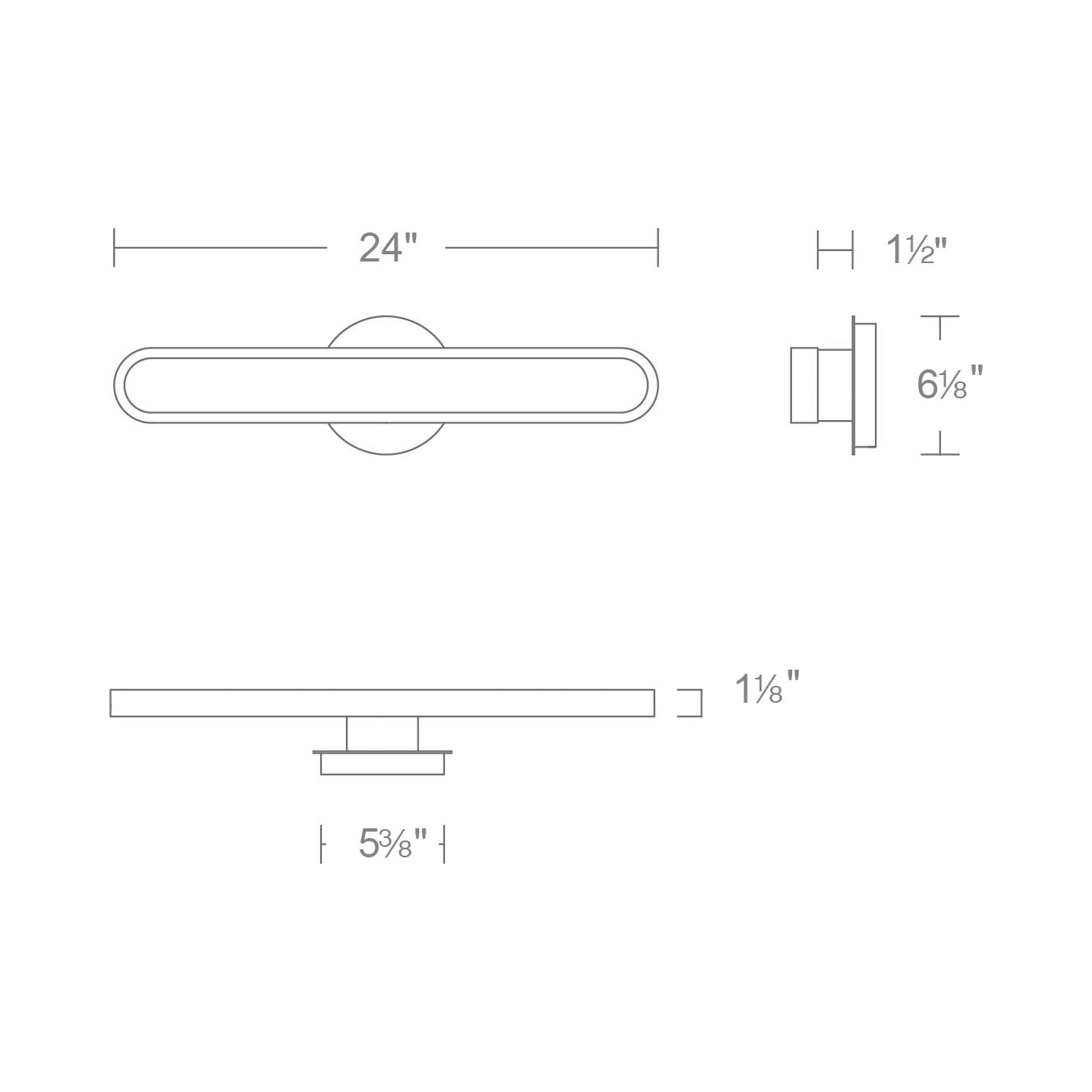 Serena LED Bath Vanity Light - line drawing.