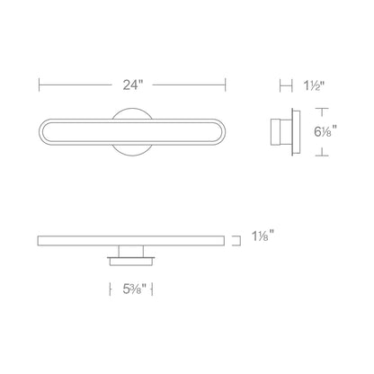 Serena LED Bath Vanity Light - line drawing.