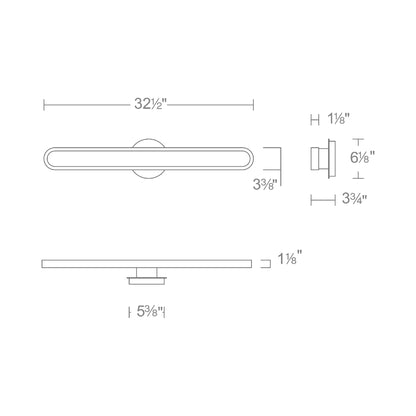 Serena LED Bath Vanity Light - line drawing.