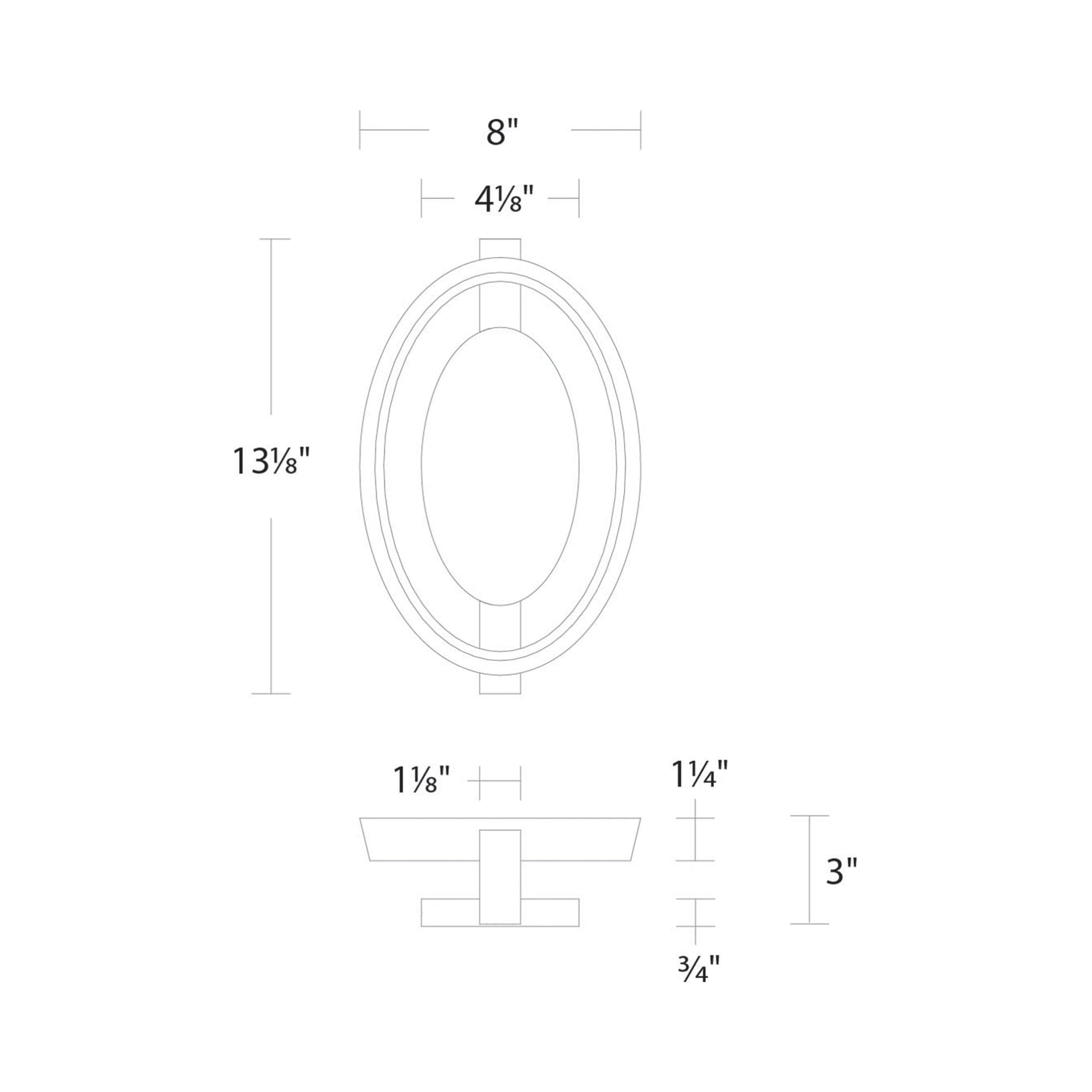 Solitaire LED Wall Light - line drawing.