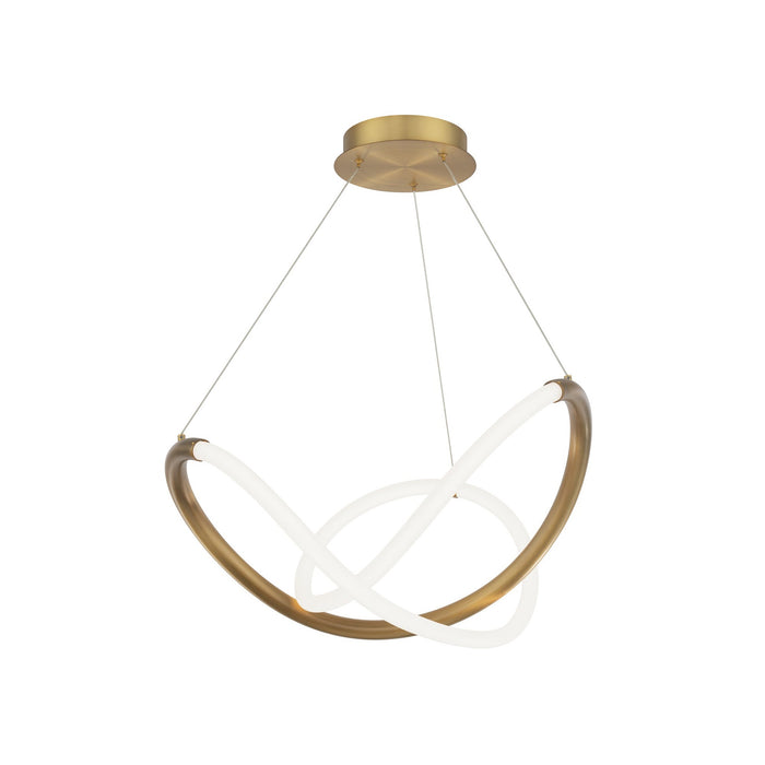 Solo LED Pendant Light in Aged Brass (24-Inch).