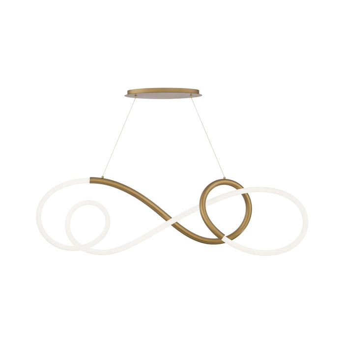 Solo LED Pendant Light in Aged Brass (48-Inch).