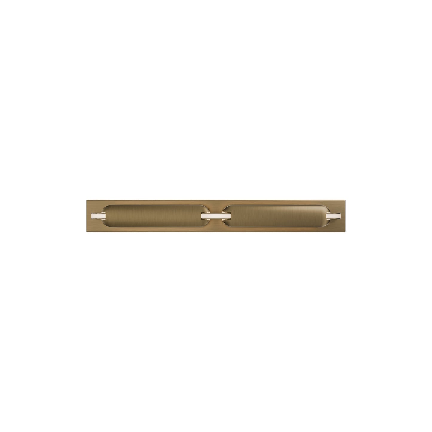 Spectacle LED Bath Wall Light in Aged Brass (Small).