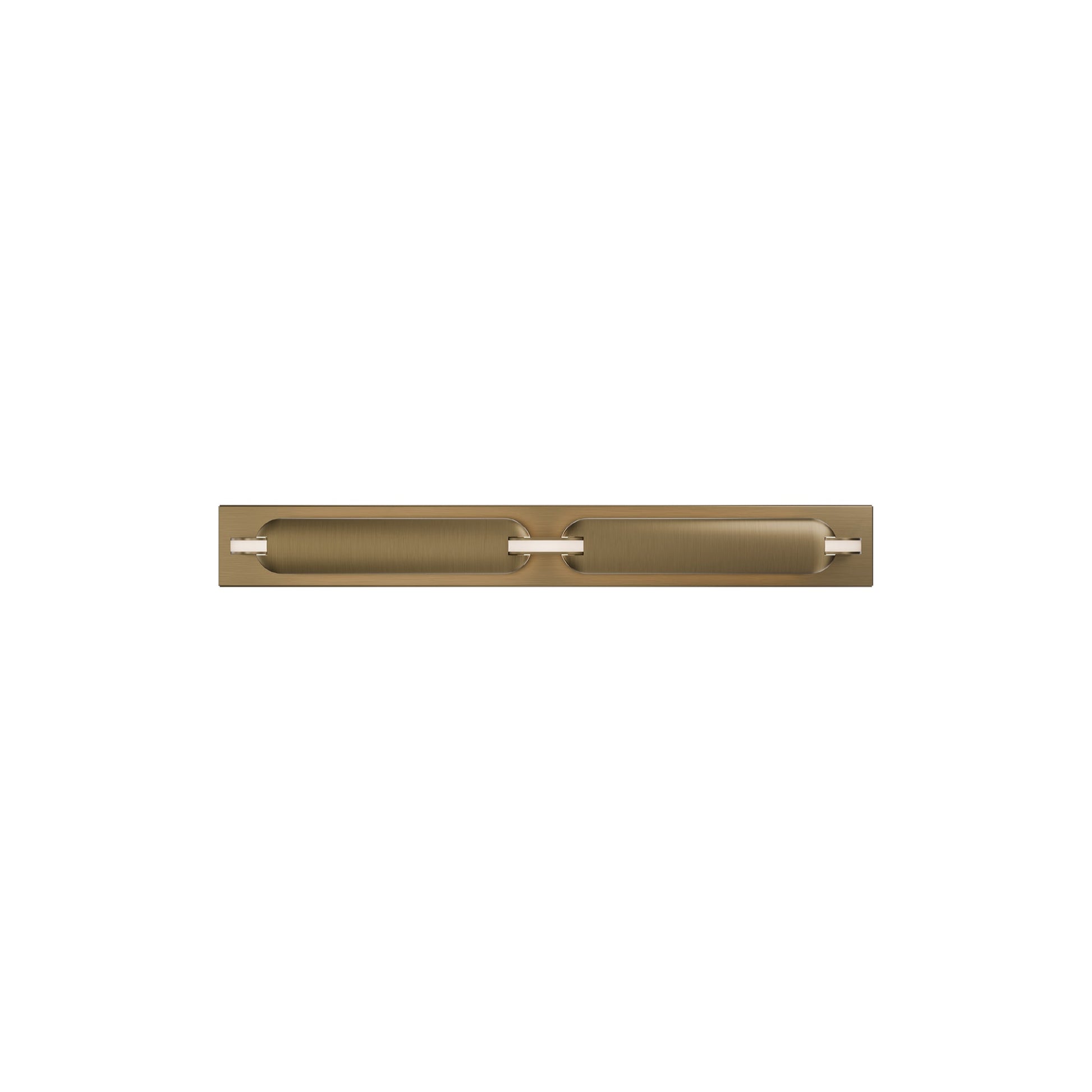 Spectacle LED Bath Wall Light in Aged Brass (Small).