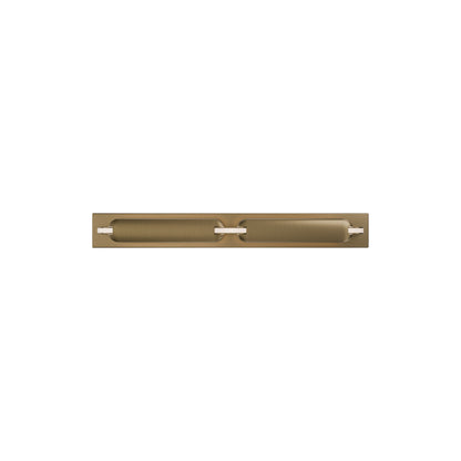 Spectacle LED Bath Wall Light in Aged Brass (Small).