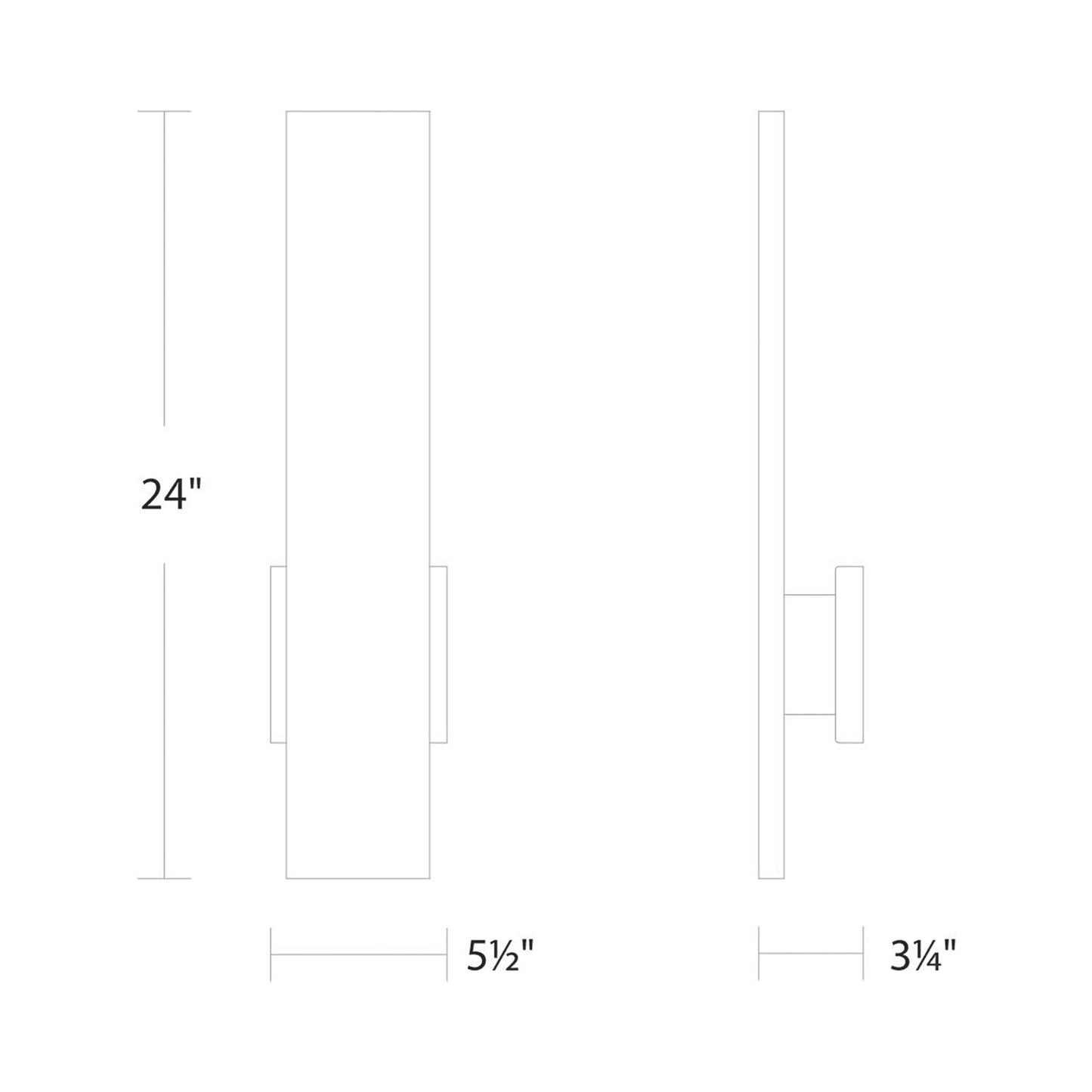 Stag Outdoor LED Wall Light - line drawing.