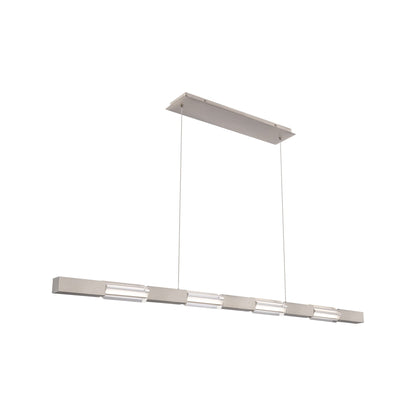 Super Star Linear LED Pendant Light in Brushed Nickel (60-Inch).