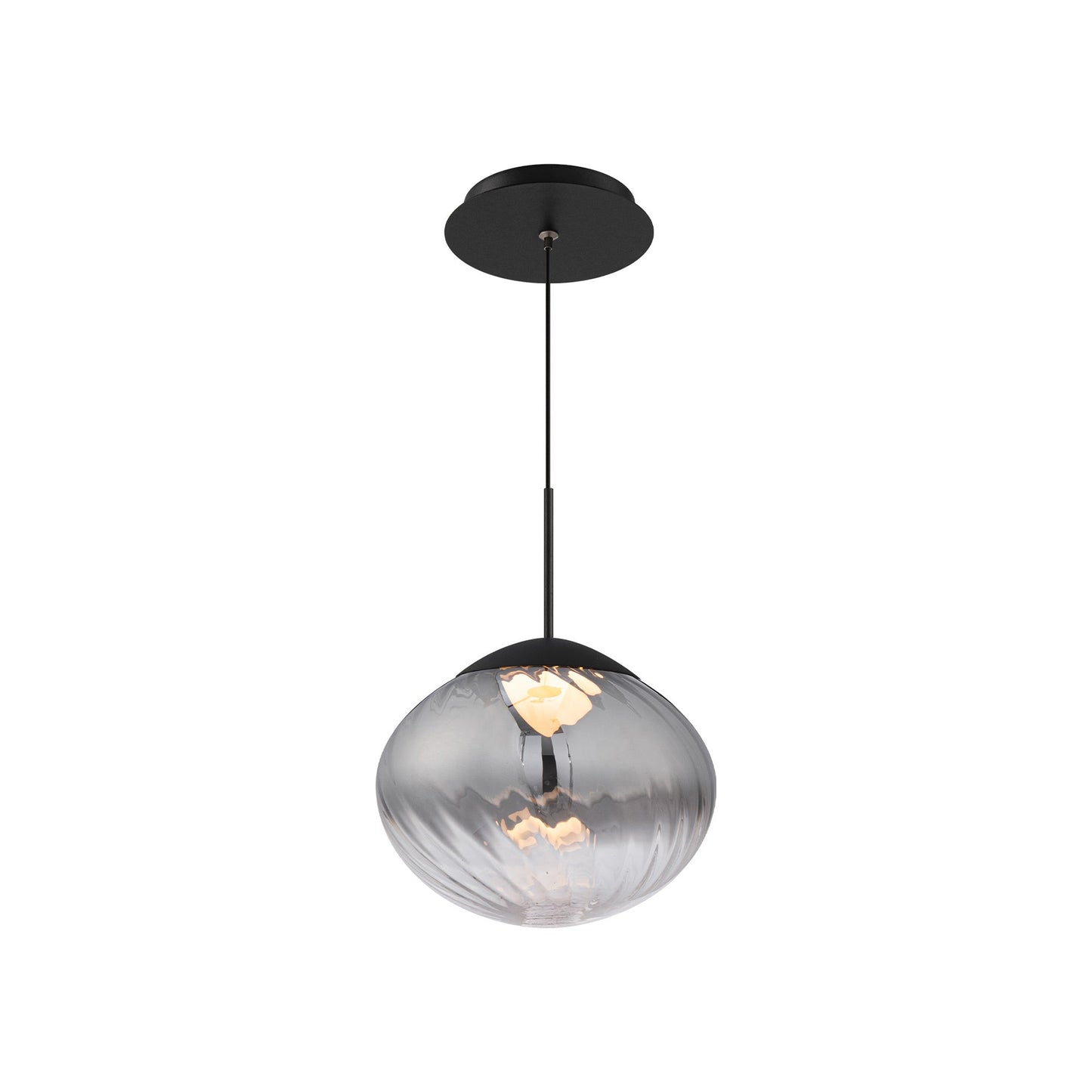 Swayzey LED Pendant Light in Smoke Glass (9.38-Inch).