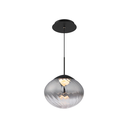 Swayzey LED Pendant Light in Smoke Glass (9.38-Inch).