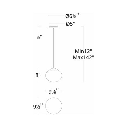 Swayzey LED Pendant Light - line drawing.