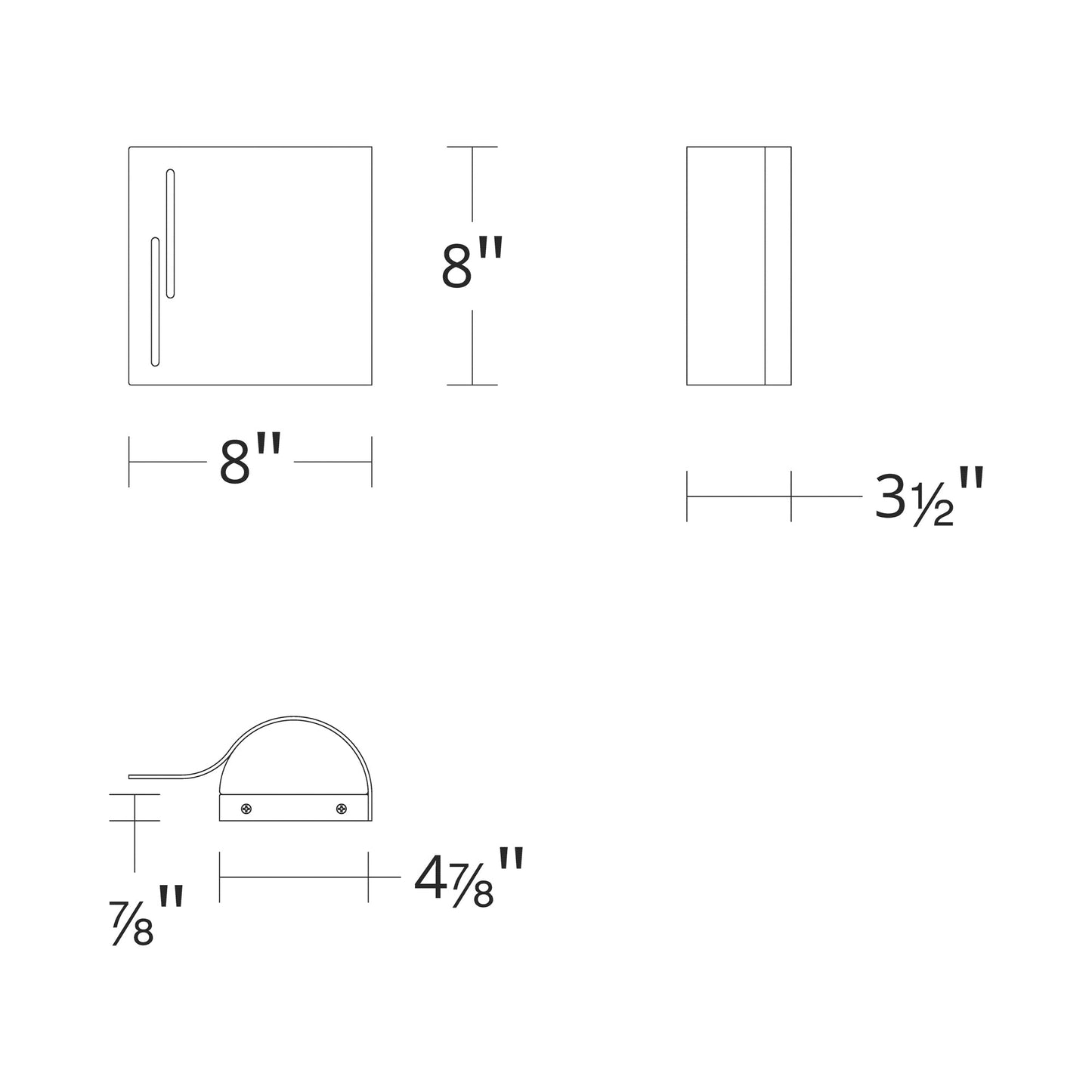 Swivet Outdoor LED Wall Light - line drawing.