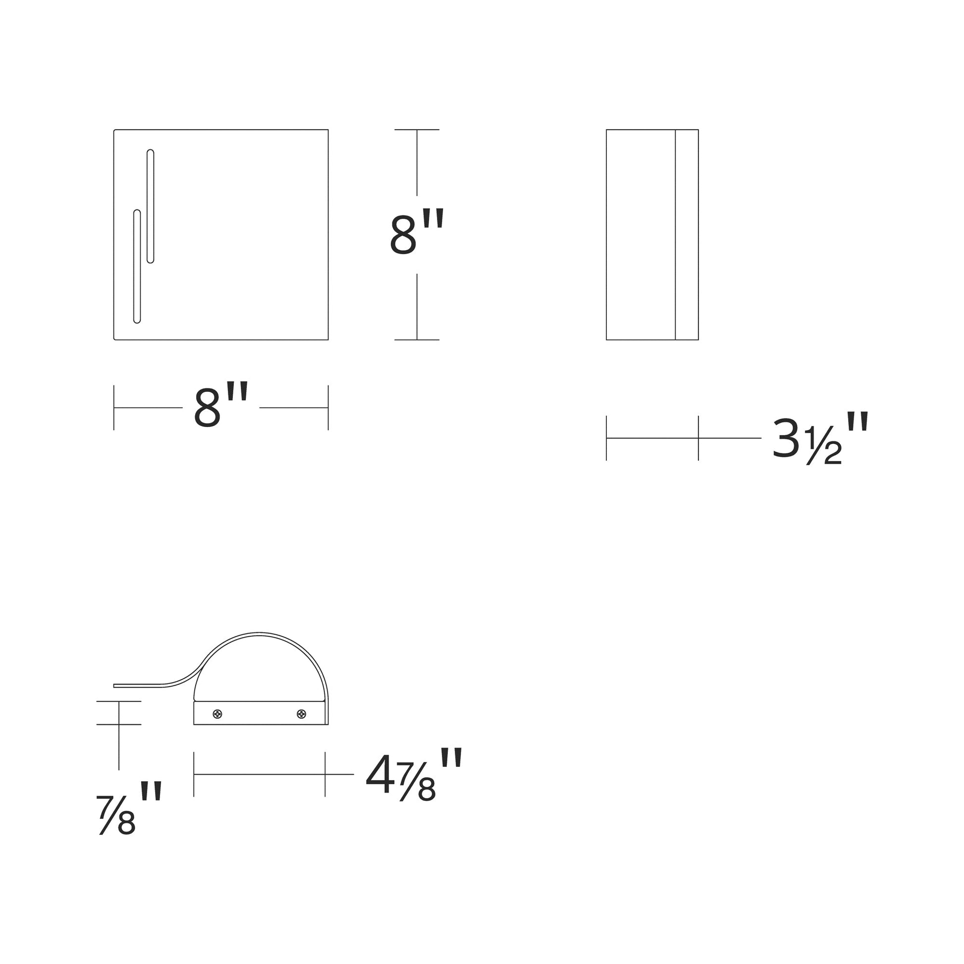 Swivet Outdoor LED Wall Light - line drawing.