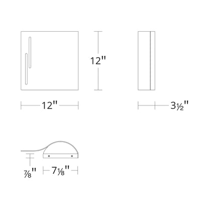 Swivet Outdoor LED Wall Light - line drawing.