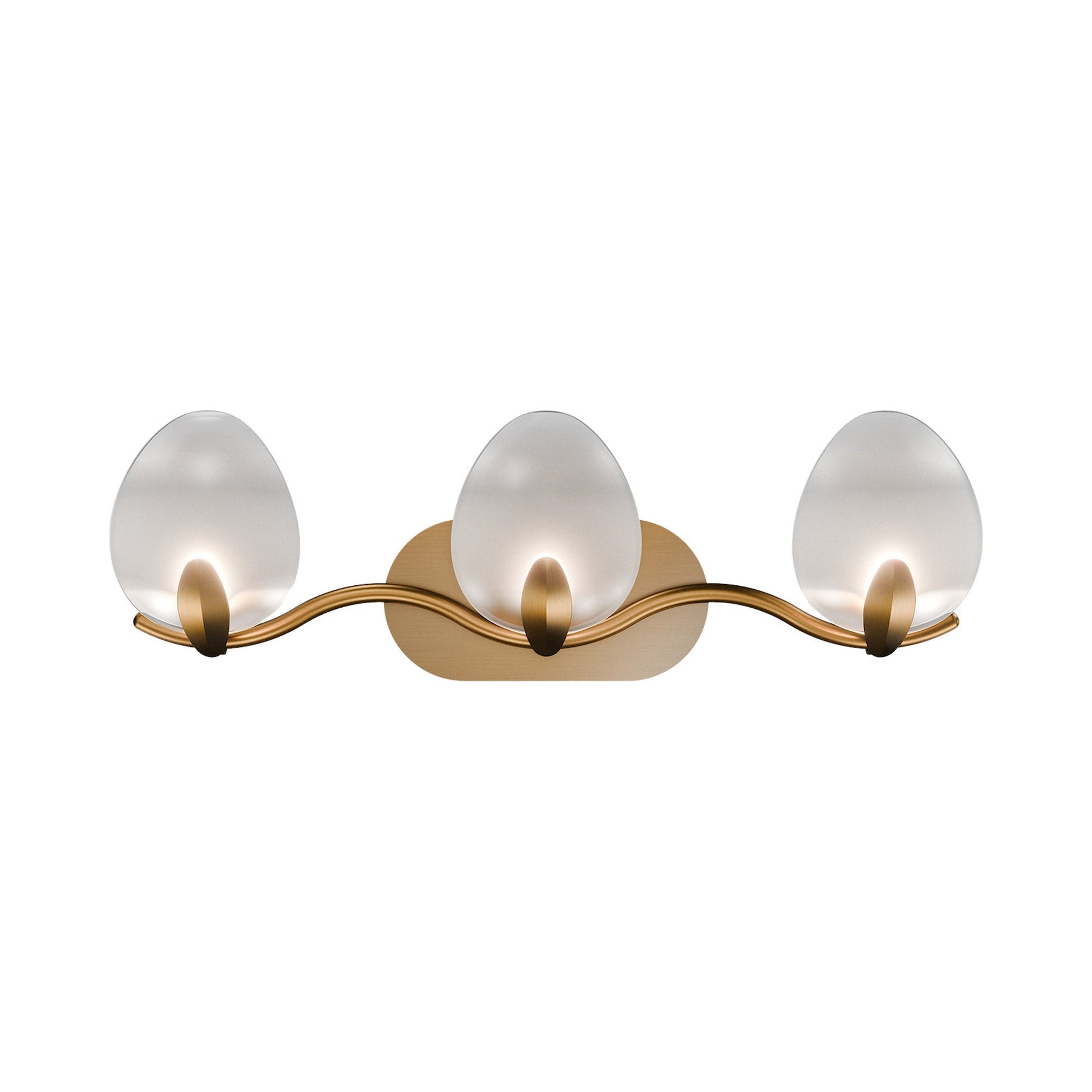 Tressa LED Bath Vanity Light in Aged Brass.