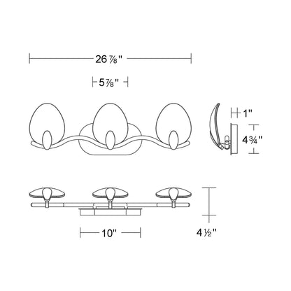 Tressa LED Bath Vanity Light - line drawing.