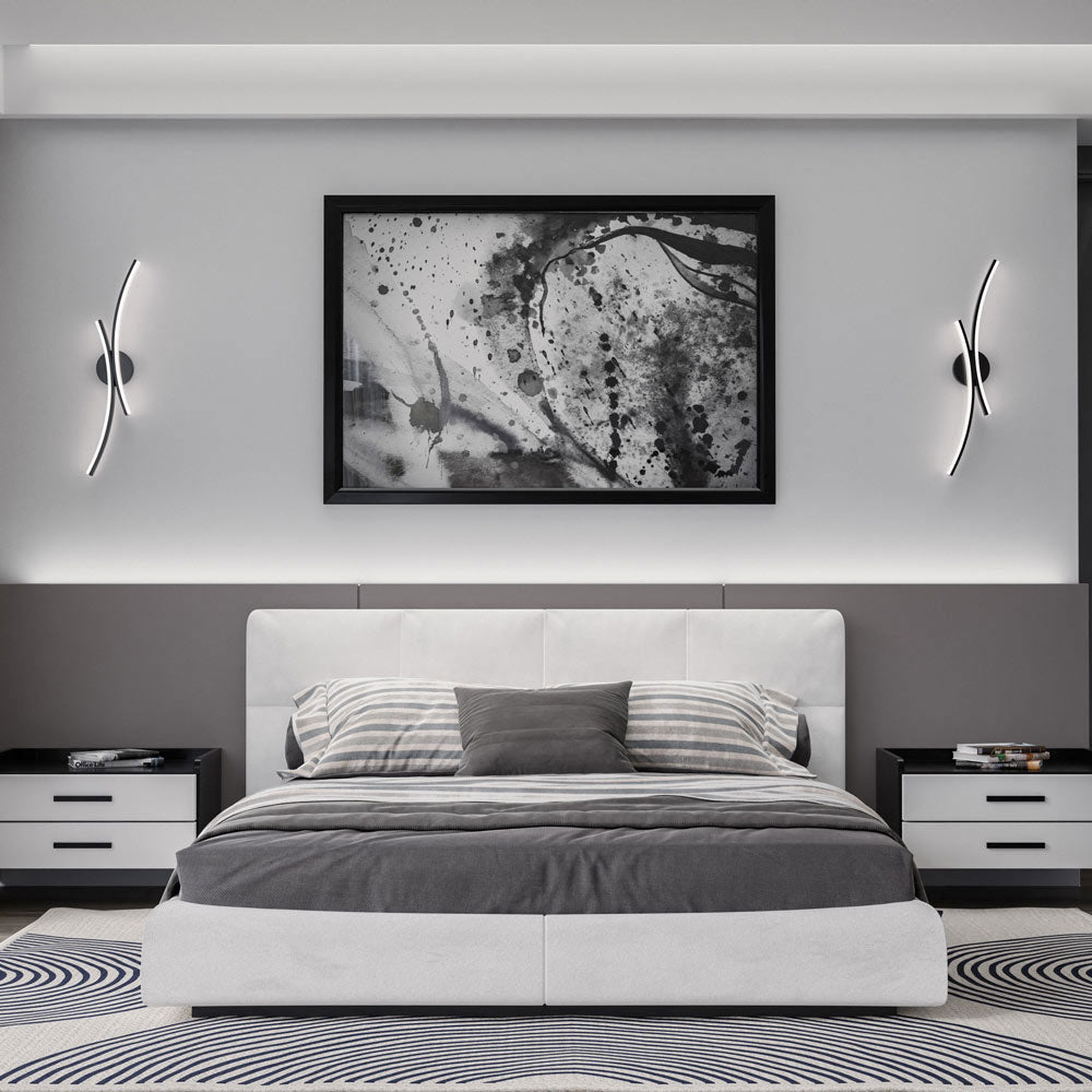 Tusk LED Wall Light in bedroom.