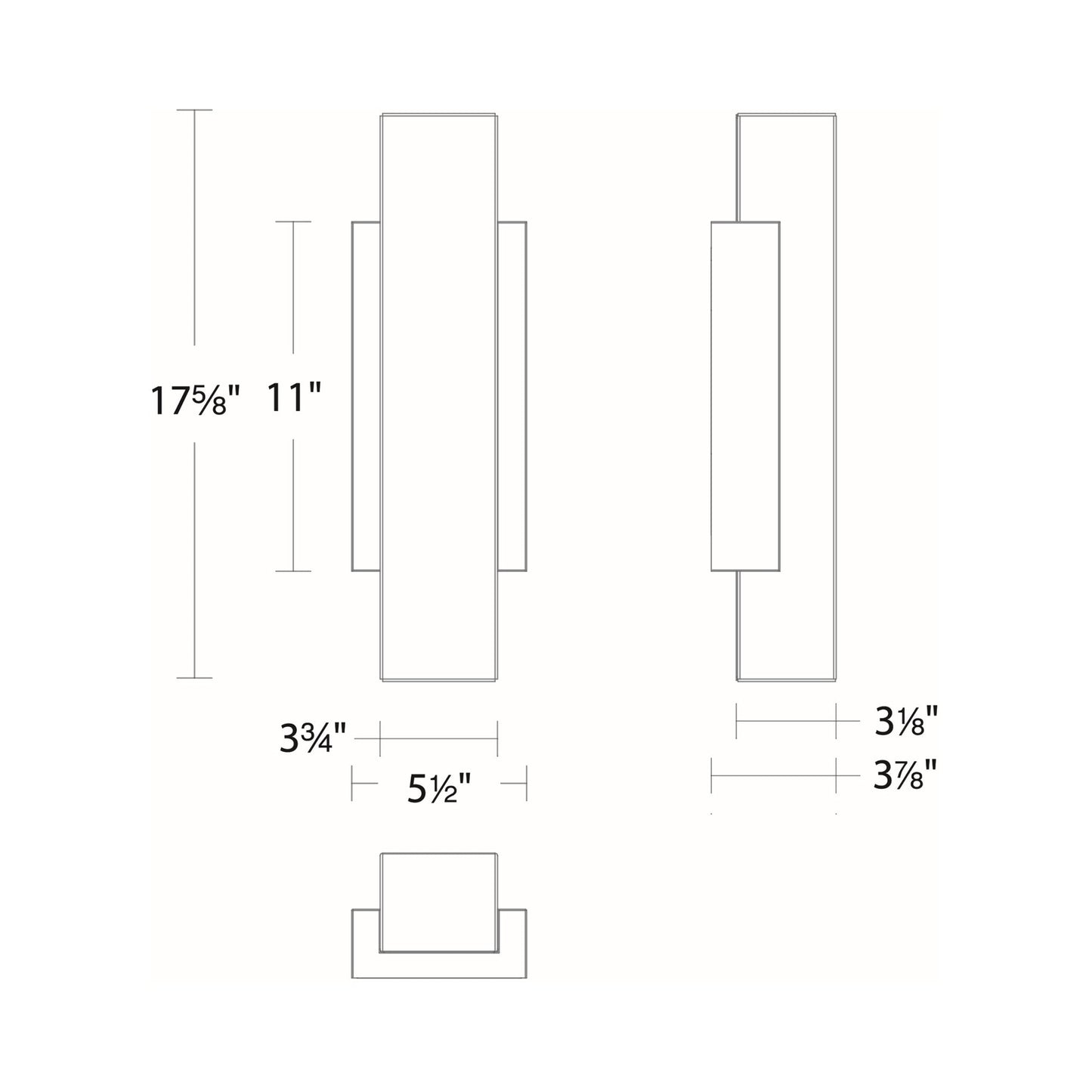 Volga LED Wall Light - line drawing.
