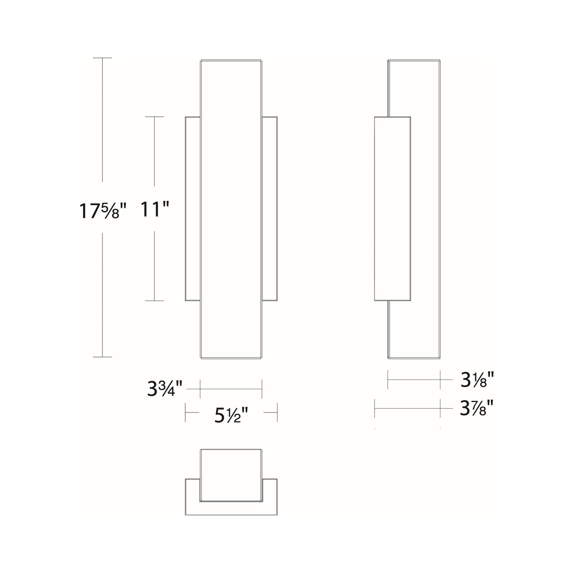 Volga LED Wall Light - line drawing.