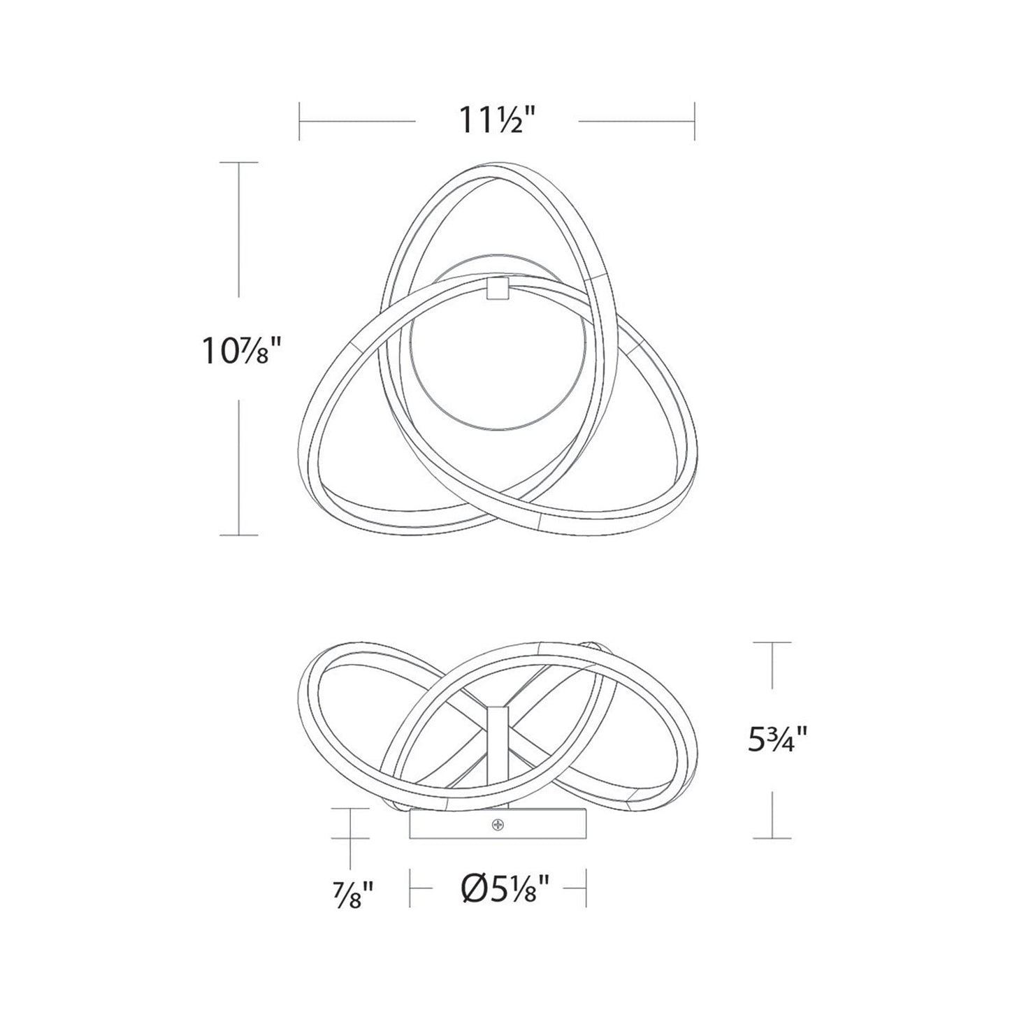 Vornado LED Wall Light - line drawing.