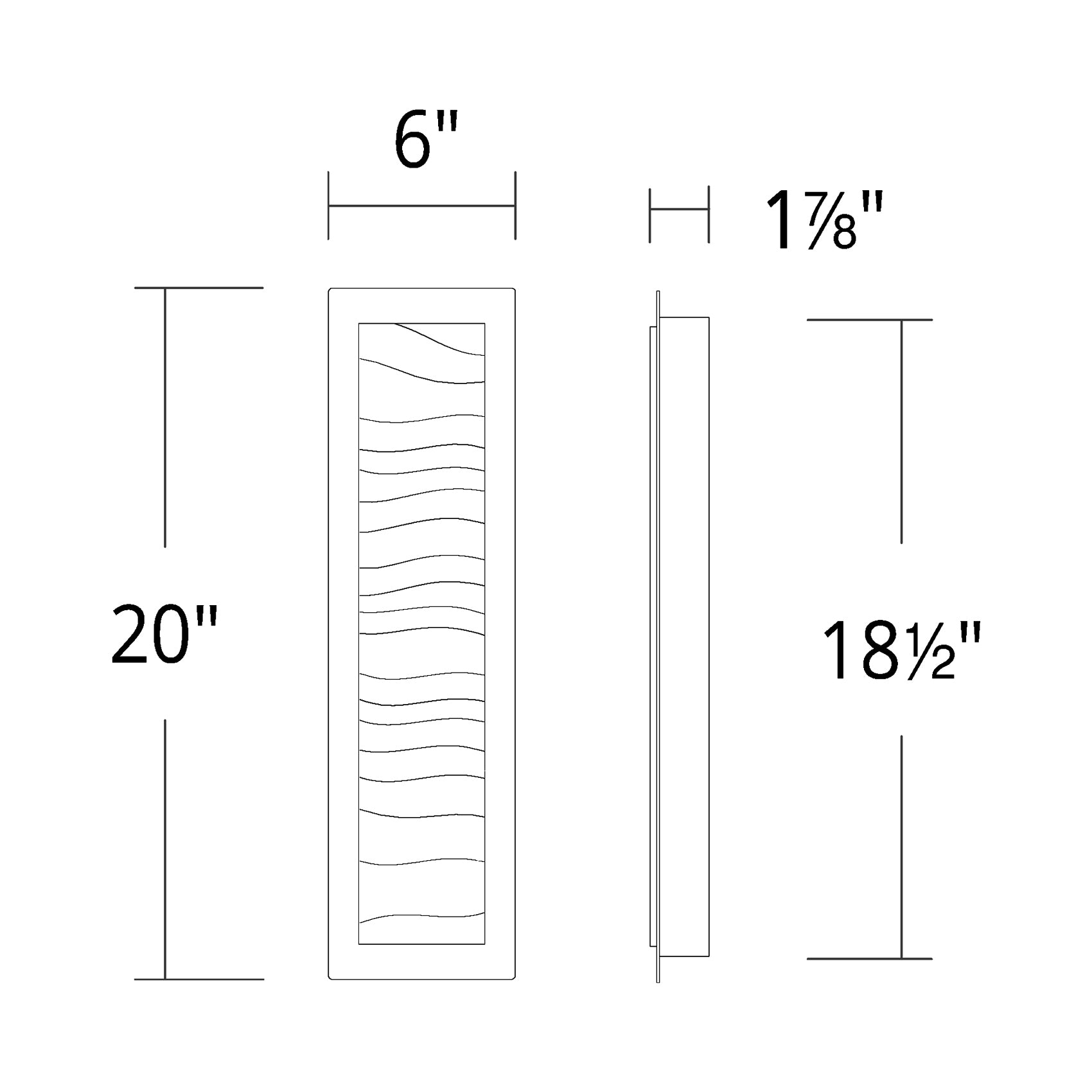 Wavelet Outdoor LED Wall Light - line drawing.