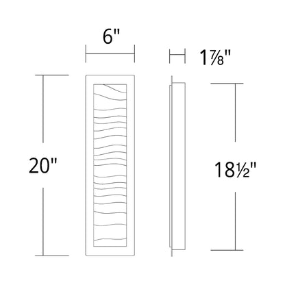 Wavelet Outdoor LED Wall Light - line drawing.