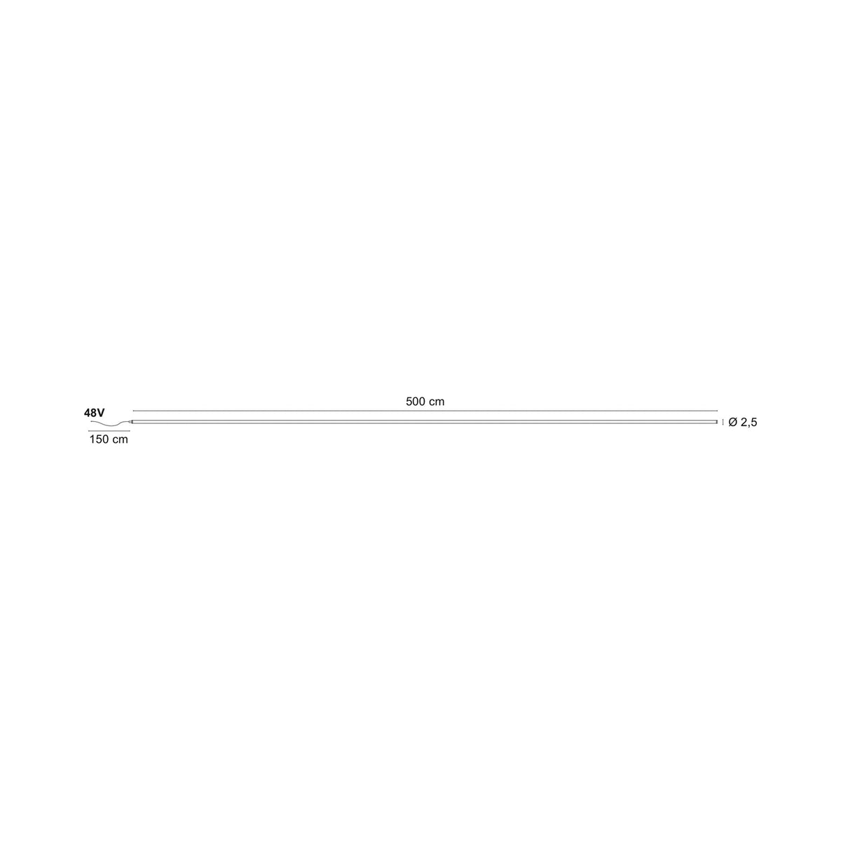Anaconda LED Pendant Light - line drawing.