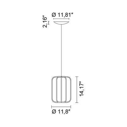 Cavea LED Pendant Light - line drawing.