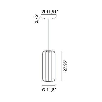 Cavea LED Pendant Light - line drawing.