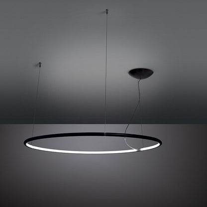 Lancia Circular LED Pendant Light in Black (Mini).