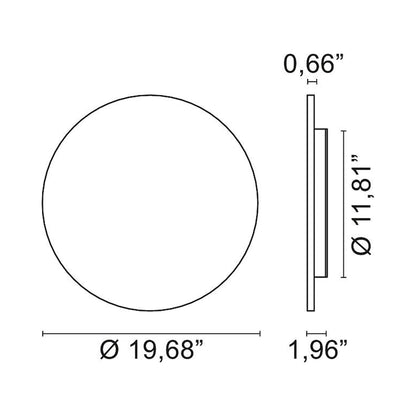 Moonlight LED Wall Light - line drawing.