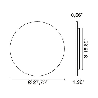 Moonlight LED Wall Light - line drawing.