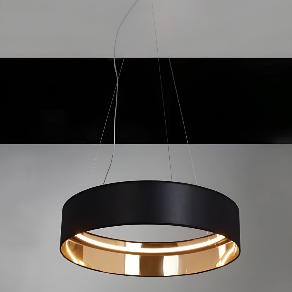 Radar LED Pendant Light in Black/Glossy Gold (Small).