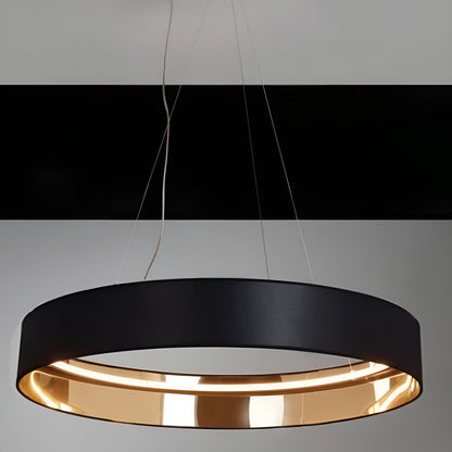 Radar LED Pendant Light in Black/Glossy Gold (Large).
