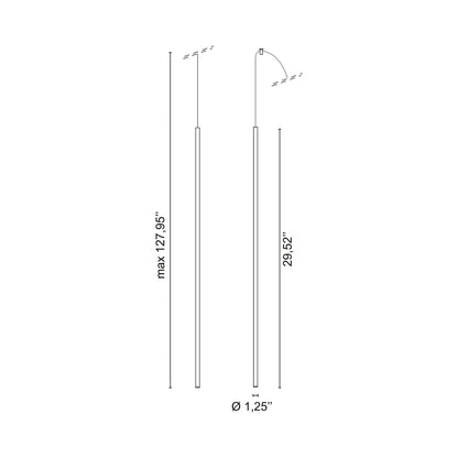 Stick LED Pendant Light - line drawing.