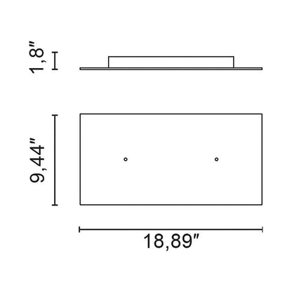 Stick System Rectangular Canopy - line drawing.