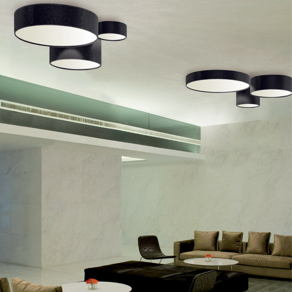 Aros Flush Mount Ceiling Light in living room.