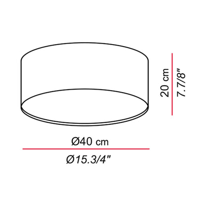 Aros Flush Mount Ceiling Light - line drawing.