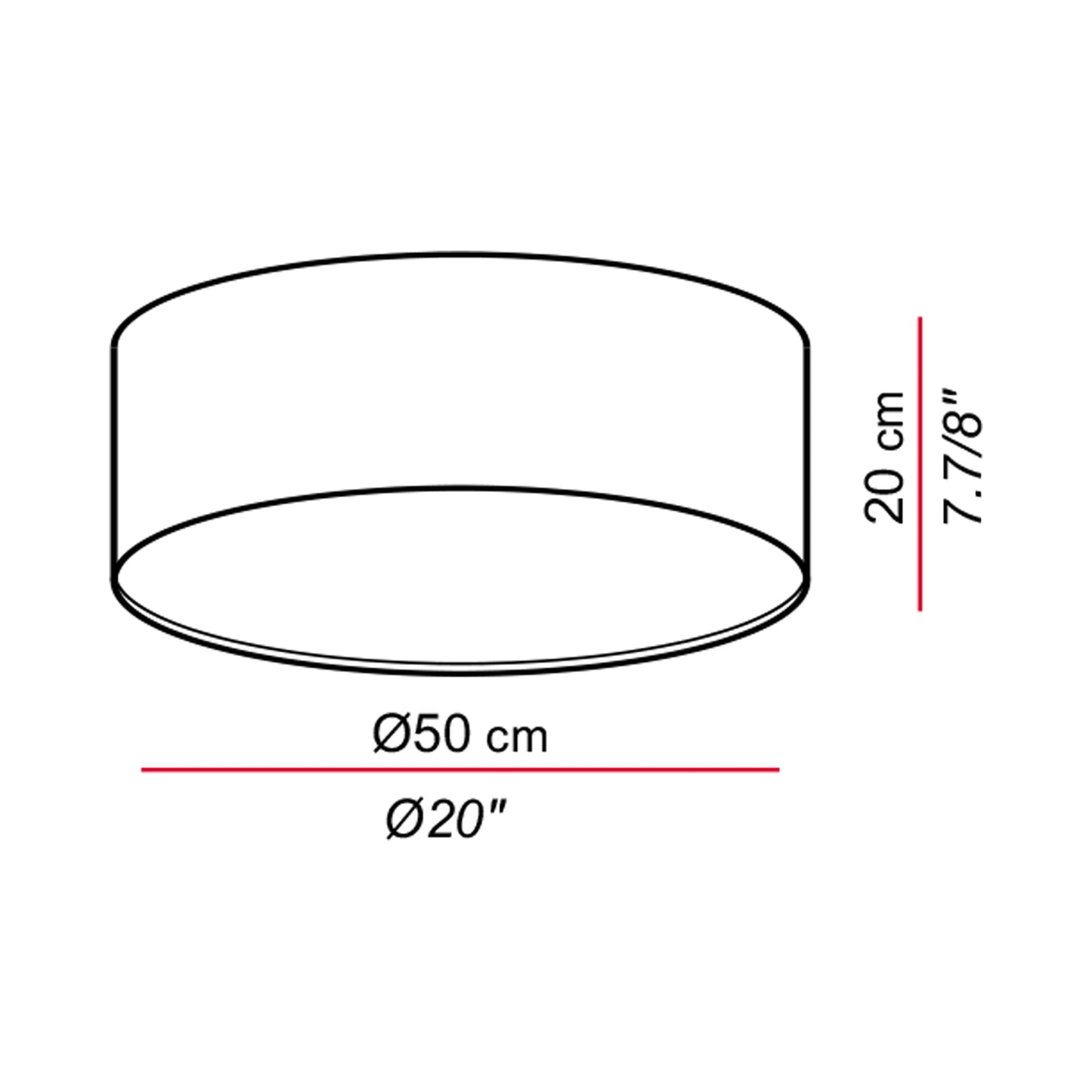 Aros Flush Mount Ceiling Light - line drawing.