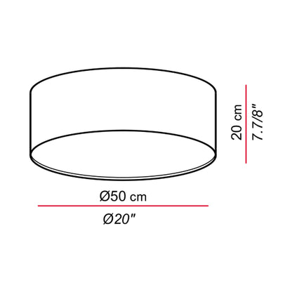 Aros Flush Mount Ceiling Light - line drawing.